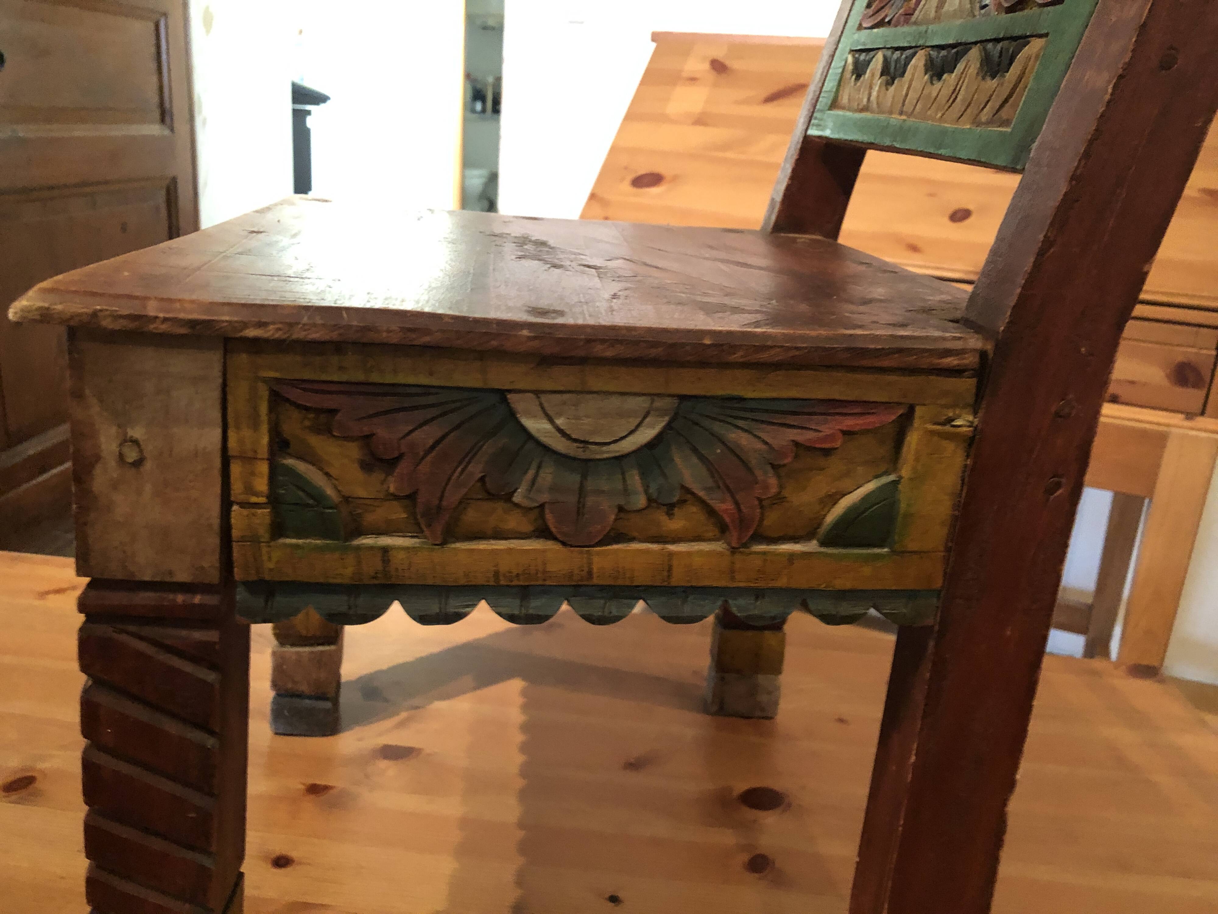 Hand-carved artisan chair – Ethnic / Bohemian style