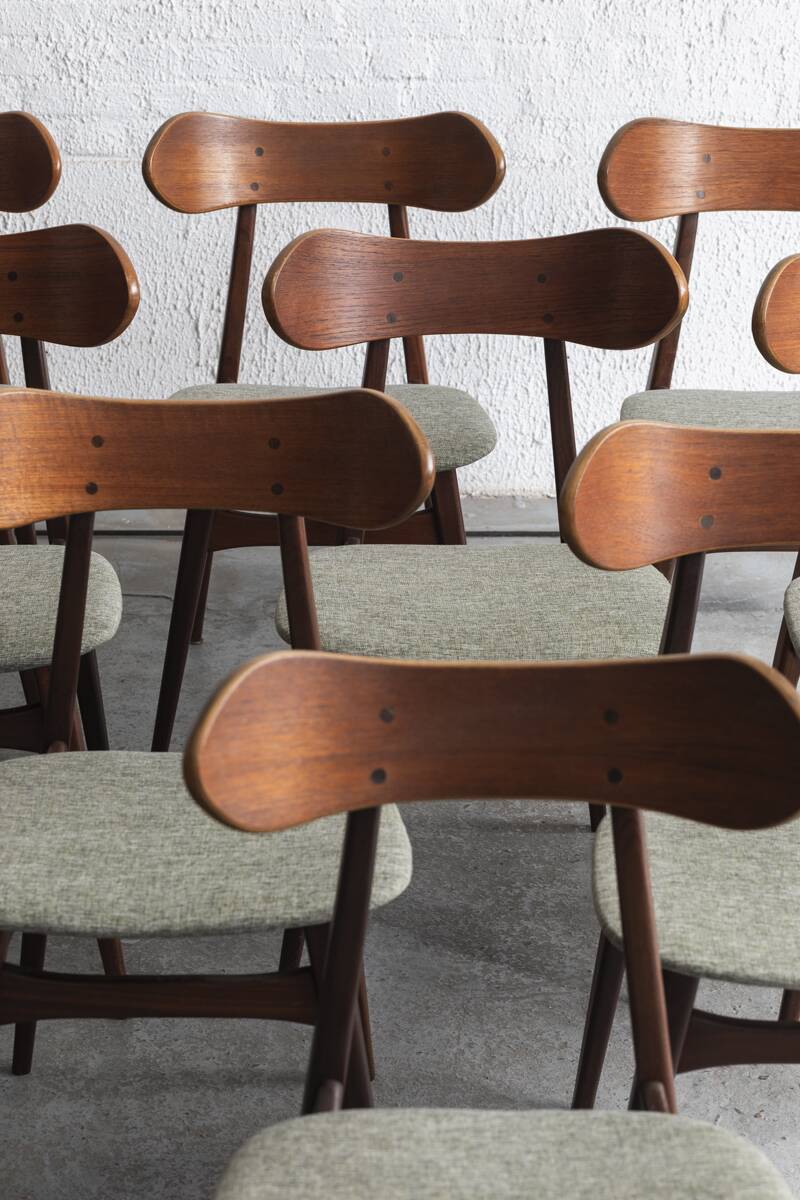 Set of 10 dining chairs 'Kastrup' by Louis van Teeffelen, Dutch design, 1960s