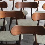 Set of 10 dining chairs 'Kastrup' by Louis van Teeffelen, Dutch design, 1960s