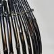 Large Vintage Black Bamboo Fruit Basket
