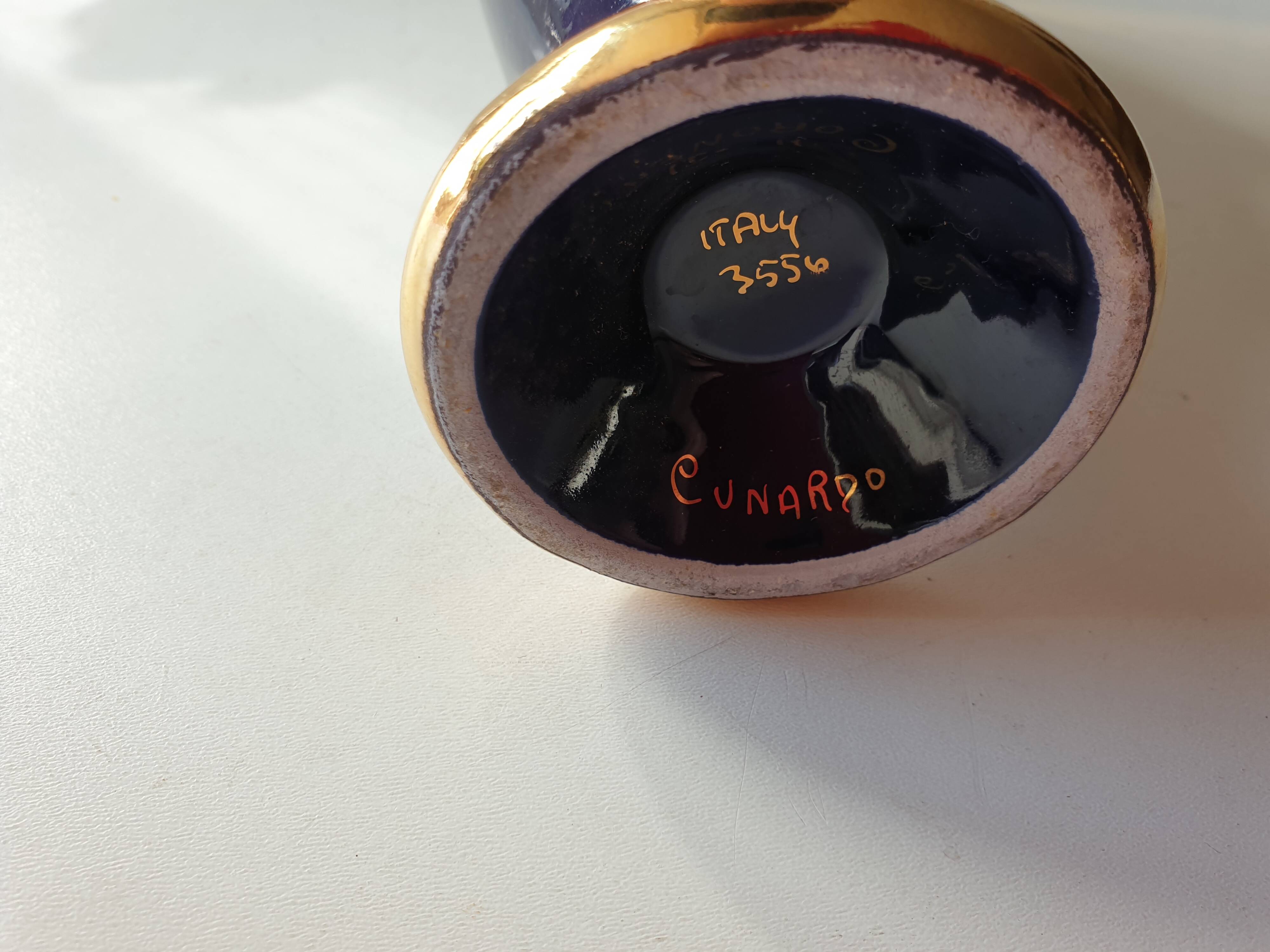 Navy Blue Porcelain Soliflore Vase - Coronetti Cunardo Italy