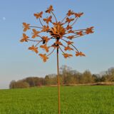 flower with butterflies , iron windmill