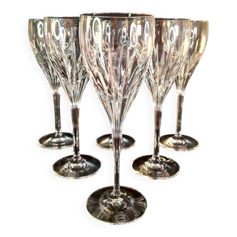 Set of 6 cut crystal glasses – Paris Crystal Works (model similar to Ir)