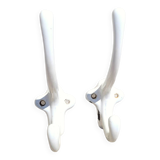 Pair of double coat hooks in enameled cast iron