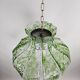 Pendant lamp by Mazzega with loose leaves of ice glass in transparent and green