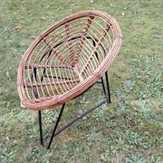 Pair of mid century bamboo and iron pod chairs, 1960s