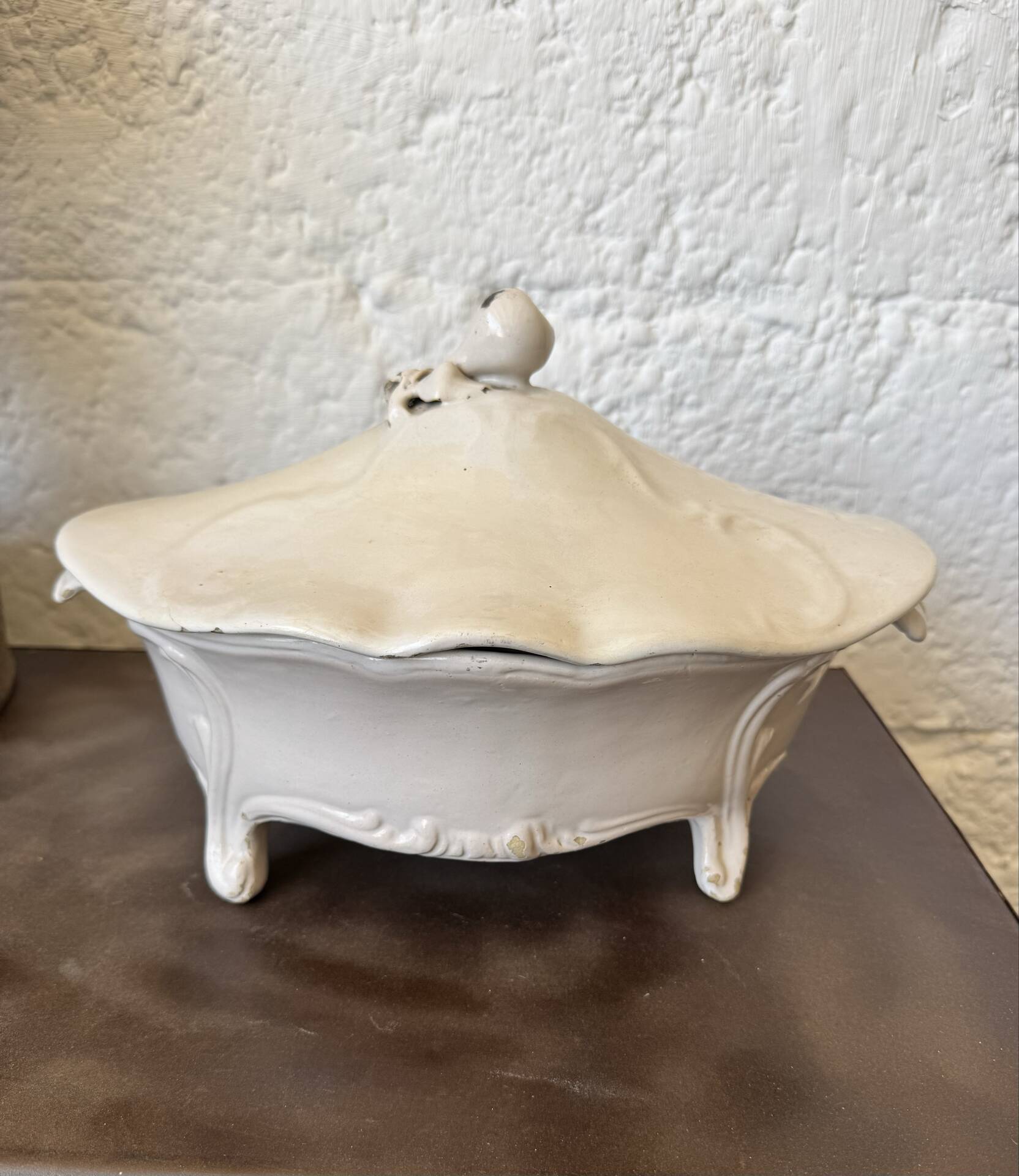 Moustiers earthenware vegetable dish 18th century