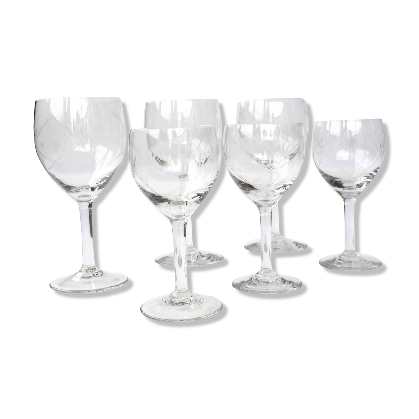 6 chiseled walking glasses