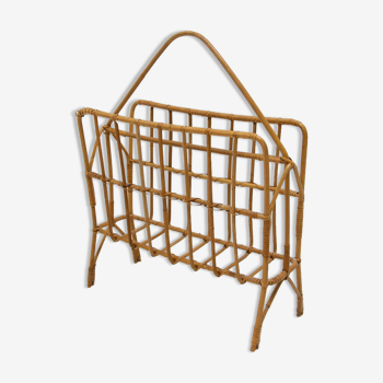 Mid century wicker magazine rack, Czechoslovakia, 1960´s