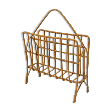 Mid century wicker magazine rack, Czechoslovakia, 1960´s