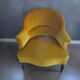 Old velvet shepherdess armchair mustard yellow