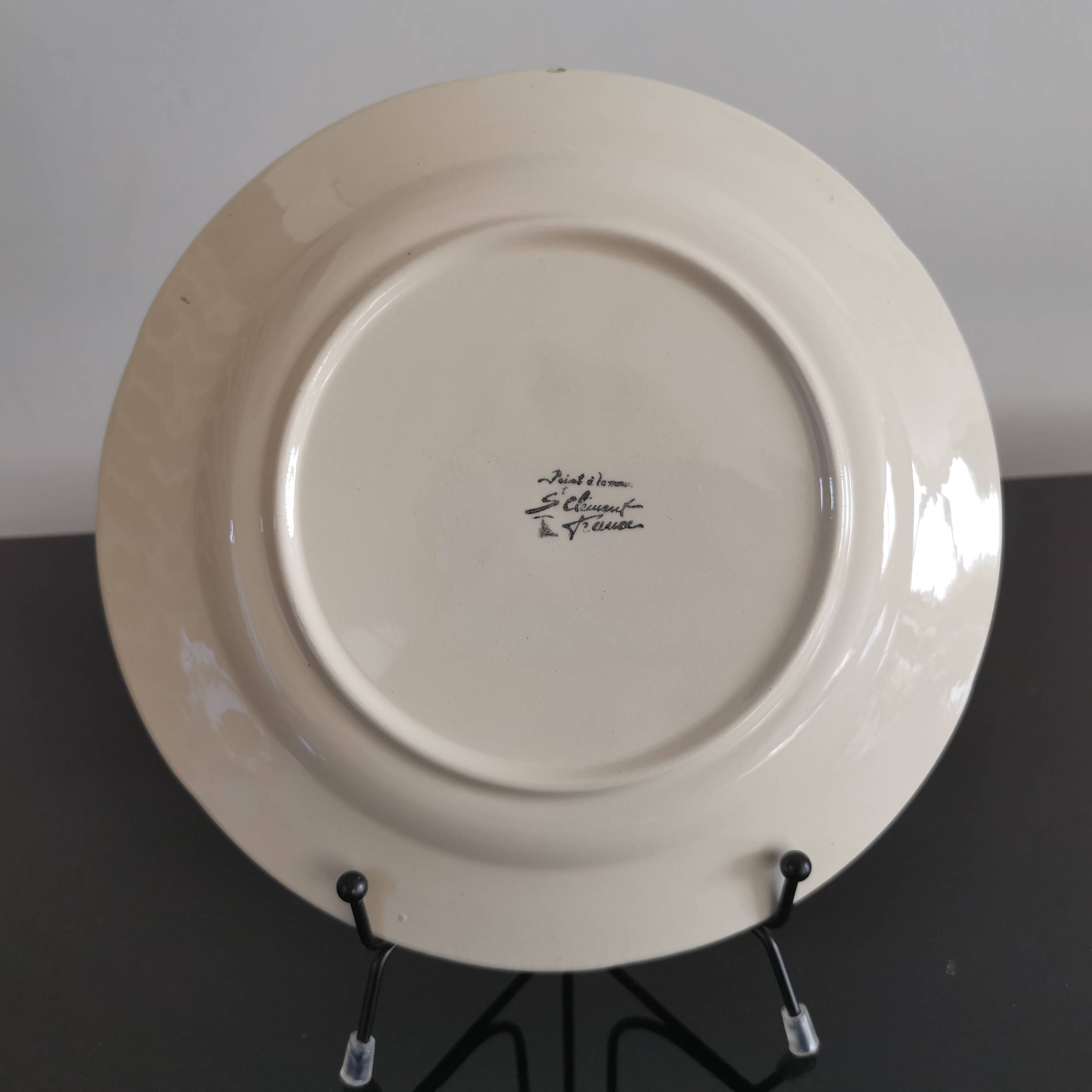 Small Saint Clement ceramic plate with pear fruit decor