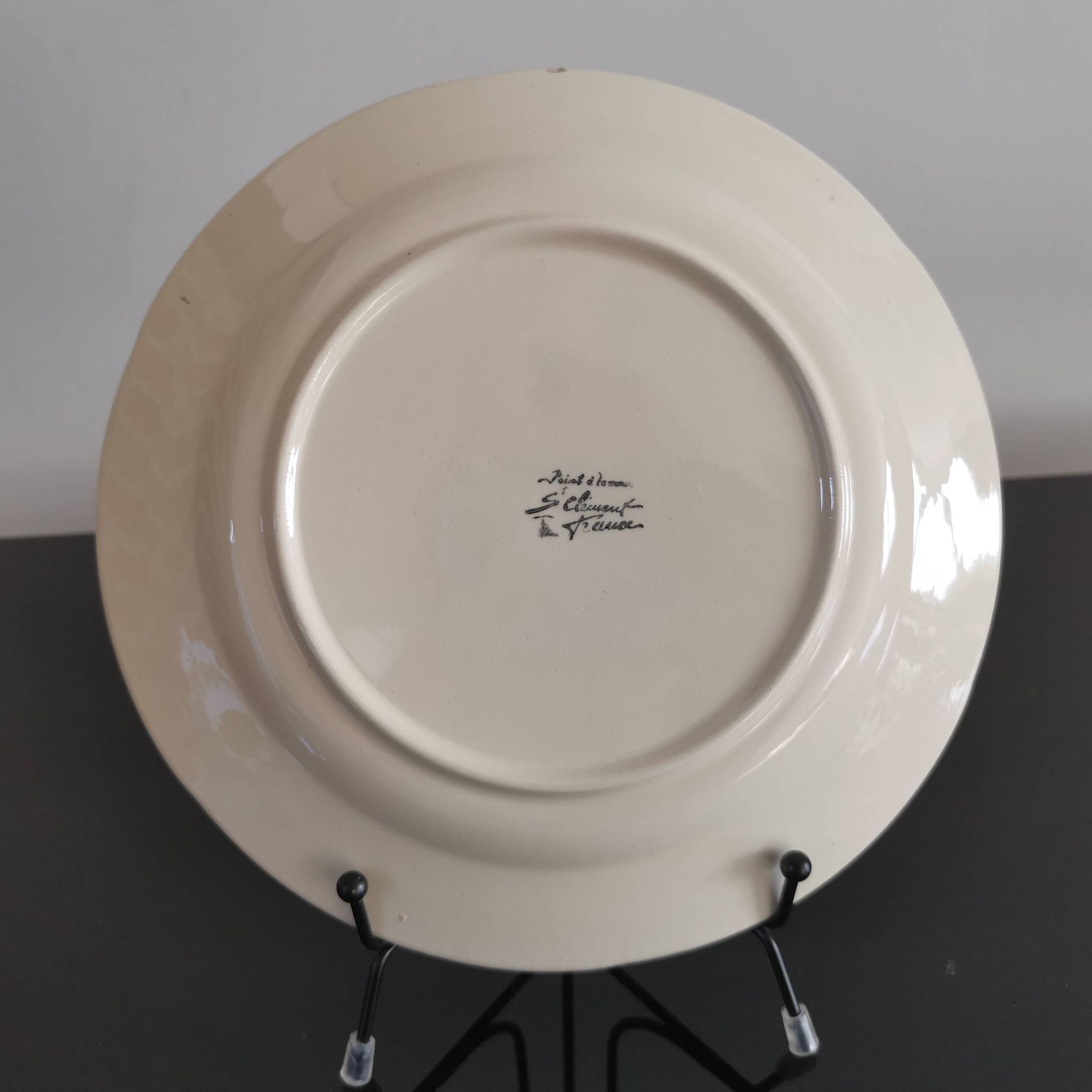 Small Saint Clement ceramic plate with pear fruit decor