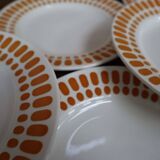 Set of 8 Digoin Sarreguemines flat plates, Capri model