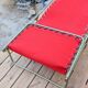 Metal and canvas camp bed