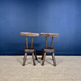 Set of benches and chairs, primitive folk art, 1900s France