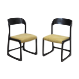 Pair of Baumann sleigh chairs with original seats