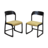 Paire de chaises traineau de Baumann avec assises d'origine