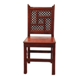 Chaise moucharabieh en bois exotique