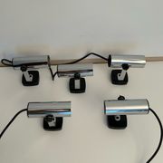 Set de 5 appliques vintage orientable chromée, Italie 1970