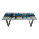 1970s Belgian Ceramic Mosaic Coffee Table by Belarti/Denisco — Multicolour Tiles, Black Metal Frame