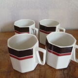 4 tasses Villeroy et Boch modèle avant-garde vintage 70