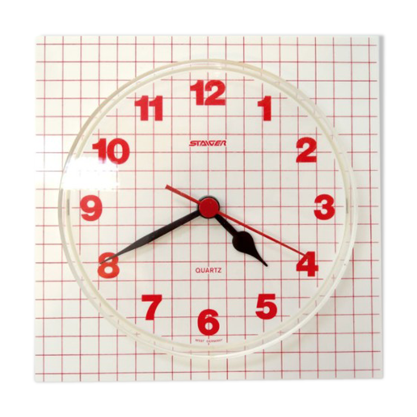 Horloge staiger west germany années 80 rouge