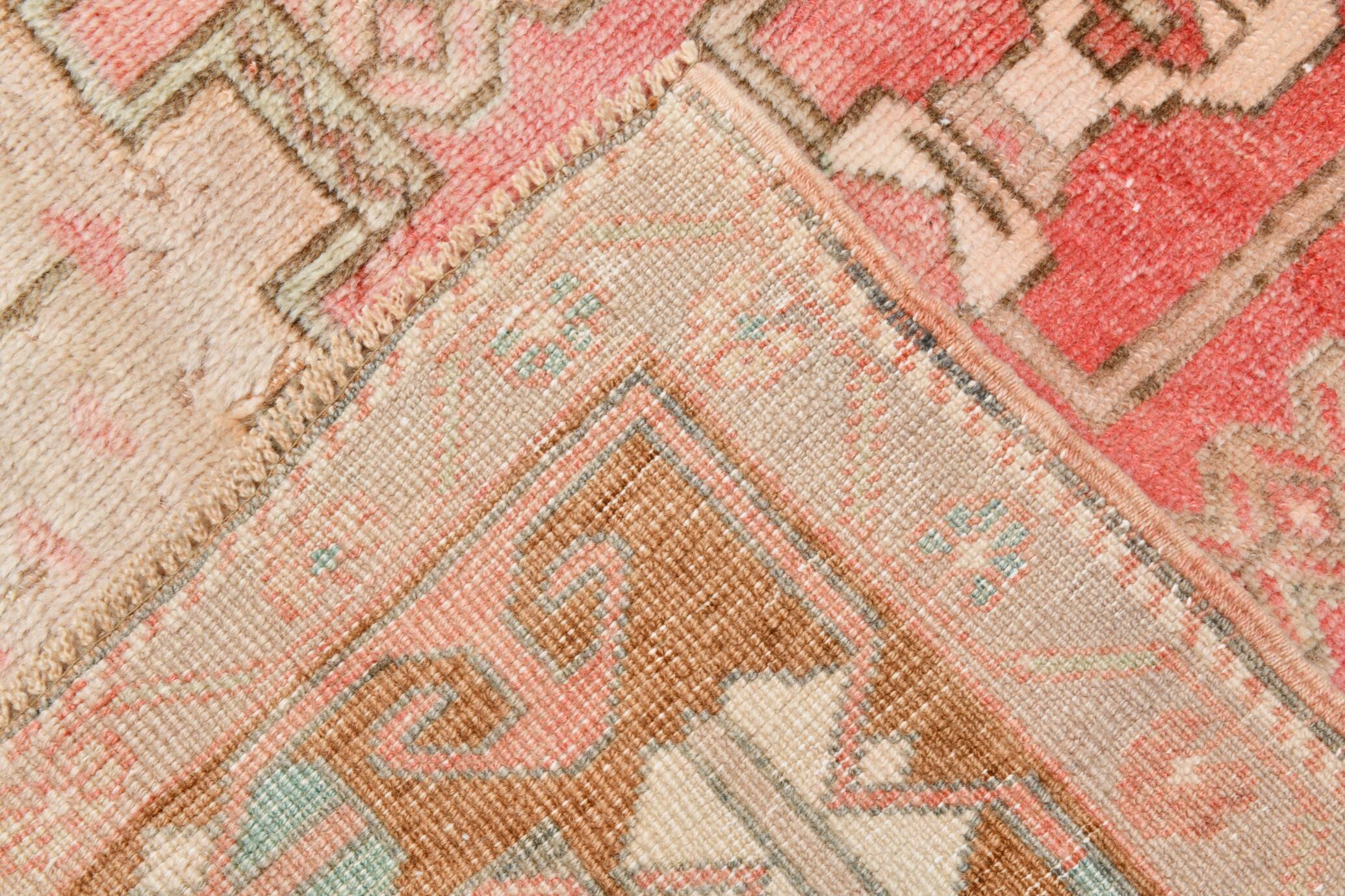 4x7 Pink & Brown Persian Area Rug 118x210Cm SK 22164