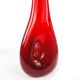 Mid-century modern vase, red glass, Poland, 1970s