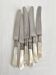 6 antique mother-of-pearl and silver-plated metal knives