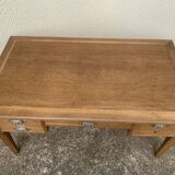 Solid desk in raw oak handles art deco shells