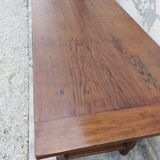 Rustic burgundy farm table 19th -1m80