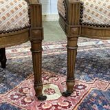 Pair of early 20th century Louis XVI armchairs in walnut