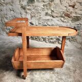 Vintage oak bar cart – France, 1950s