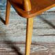 Art-popular armchair 50s in solid wood