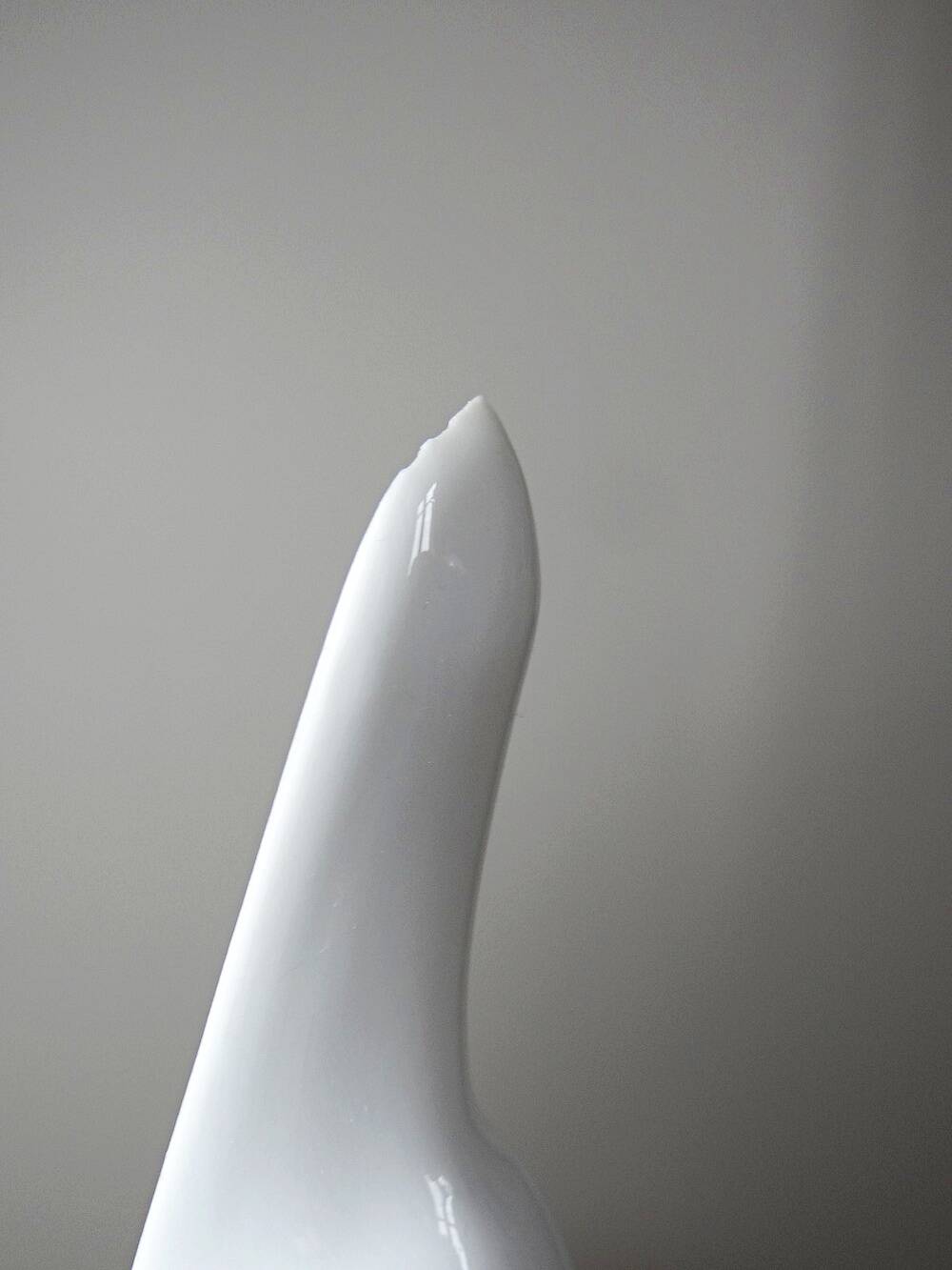 Vintage porcelain carafe from Limoges, white, model after Sandoz.