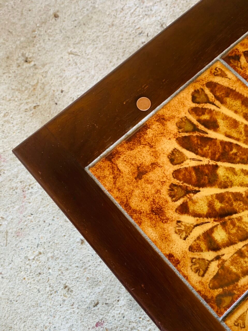 Tables gigognes en teck et céramique, scandinave , années 60