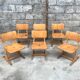 Series of 10 casala children's chairs in vintage light wood