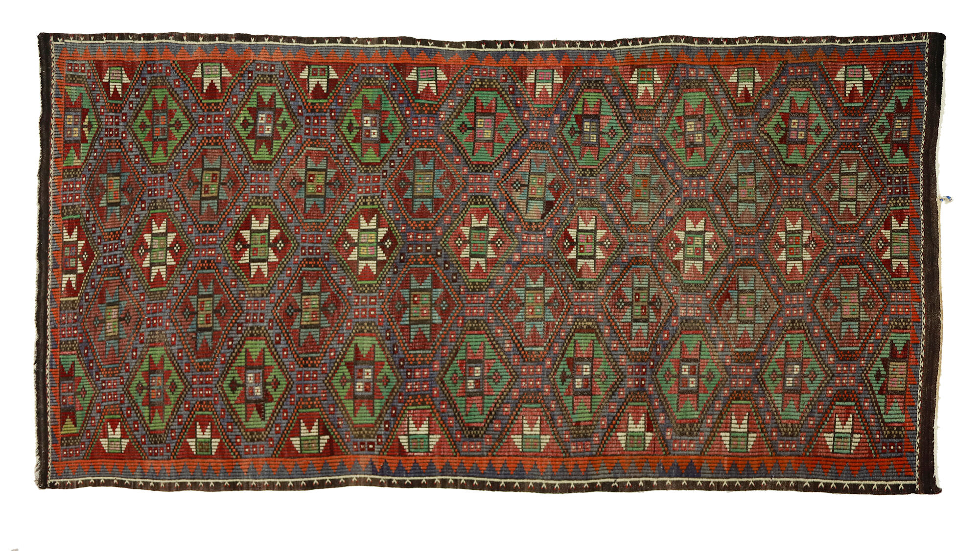 Anatolian handmade kilim rug 330 cm x 172 cm