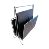 Magazine rack, steel file and vintage faux leather