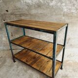 Industrial shelving unit sidetable kitchen rack pastel blue