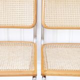 4 cesca b32 breuer chairs made in italy - cane seats reworked