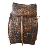 Antique Laotian rattan basket