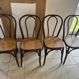Chaises bistrot en cannage vintage