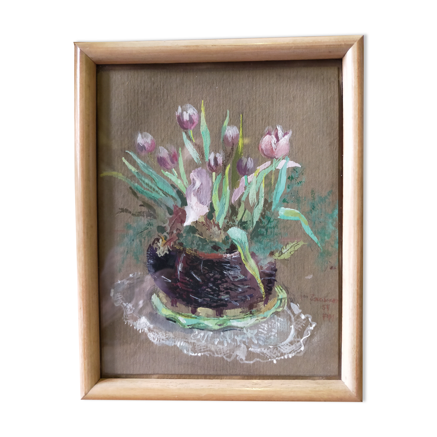 Tableau "la corbeille aux tulipes"