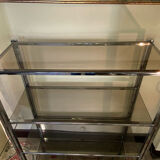 Modular shelf chrome and smoked glass 70s
