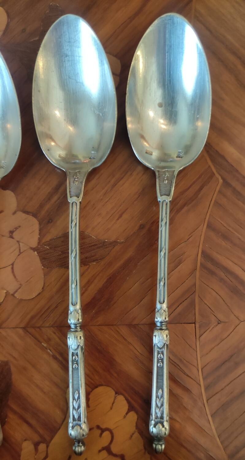 12 Old small silver-plated spoons