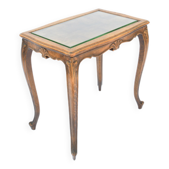 Table basse en hêtre et noyer