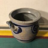 Lot 5 old blue sandstone 3 pots - carafe - vintage decoration tonneau