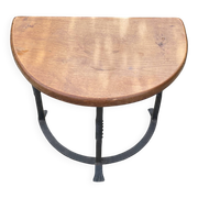 Paire de tables  chêne et fer forge des années 30, Art déco